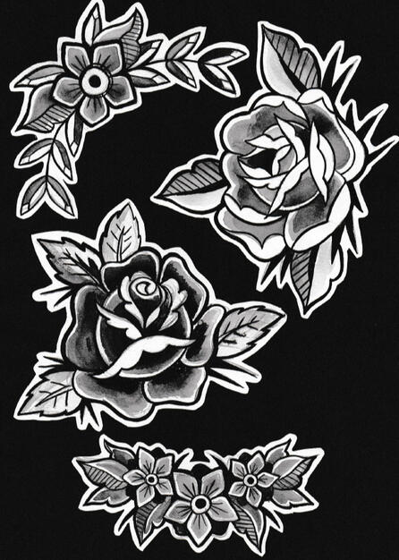 Trad Roses - Ink and Water
