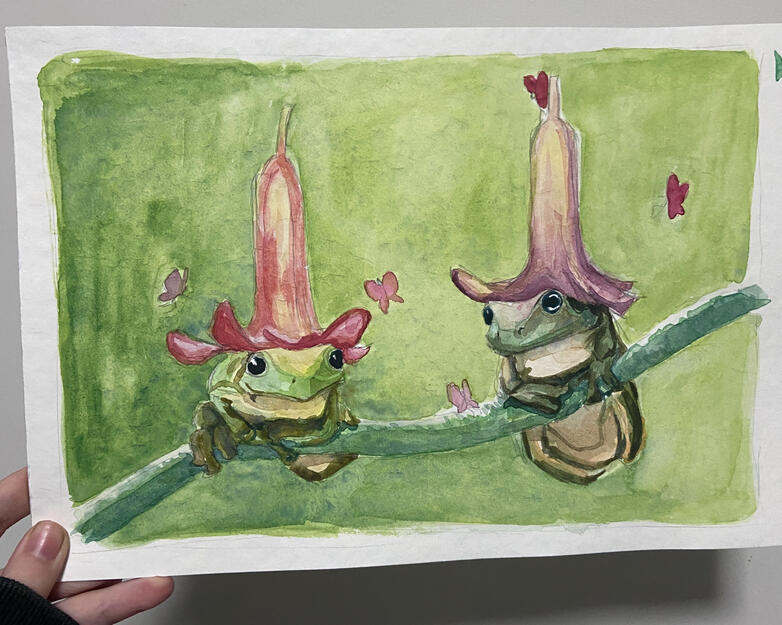 Froggies in Hats - Watercolour