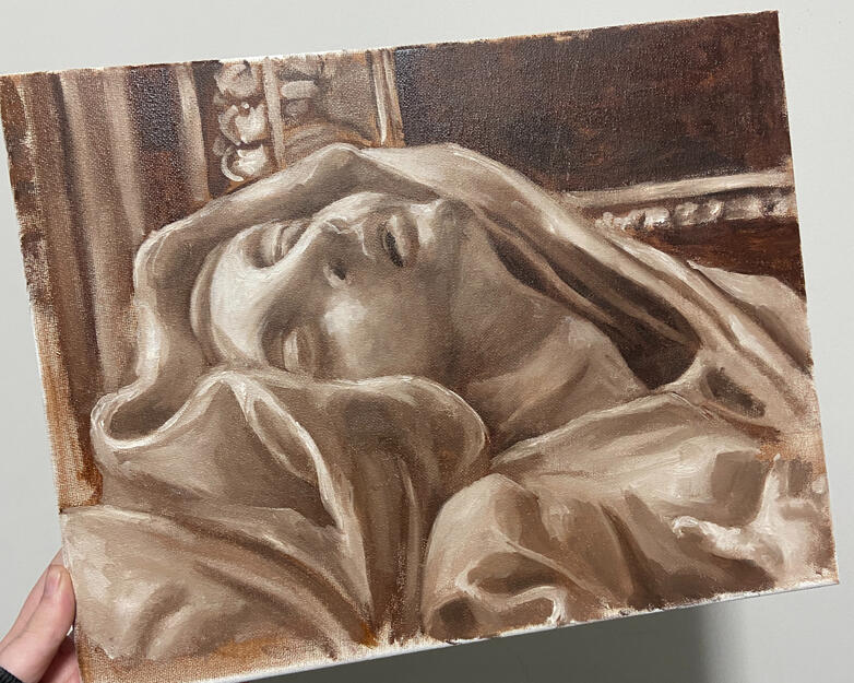 Bernini's Sculpture of Ludovica Albertoni - Oil Painting